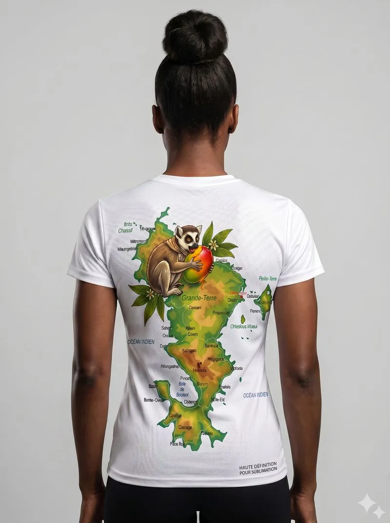 T-shirt Carte de Mayotte Femme dore