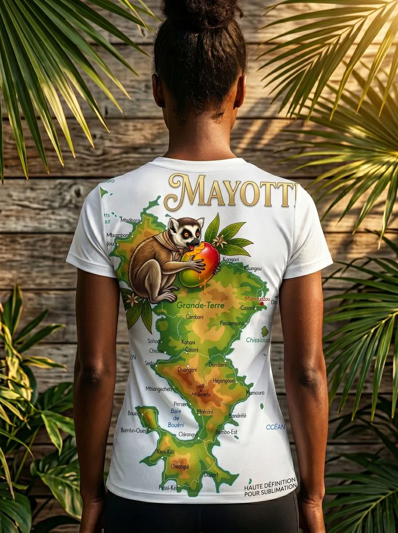 T-shirt Carte de Mayotte Femme
