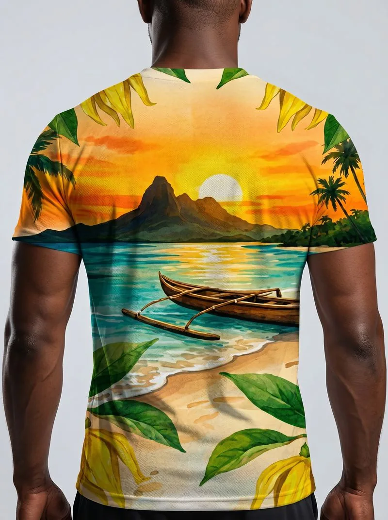 T-shirt Coucher de Soleil Ocean Indien Homme